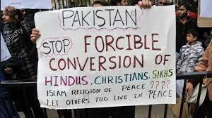 Pakistanis protest forced conversions earlier this year. File photo