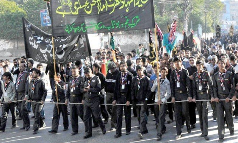 کراچی : چپ تعزیے کے جلوس اختتام پذیر