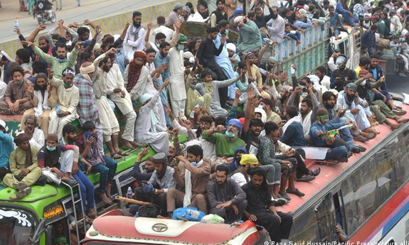 کالعدم تنظیم کے مارچ  کا وزیرآباد میں پڑاو