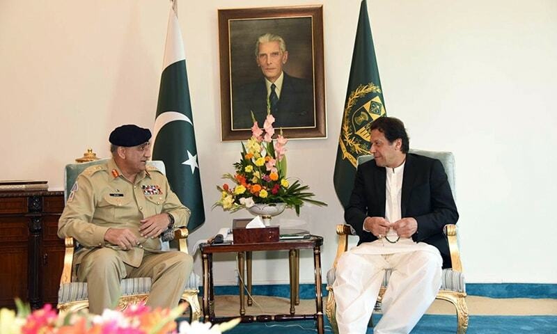 Chief of Army Staff General Qamar Javed Bajwa calls on Prime Minister Imran Khan at the PM House in Islamabad on November 19, 2019. PID/File