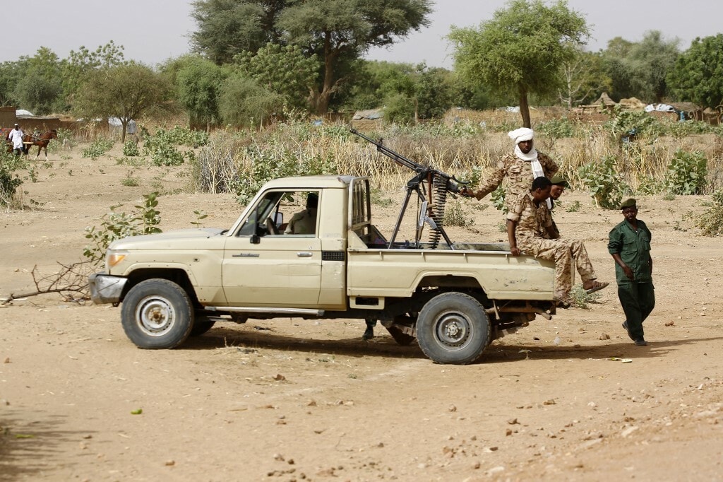 Sudanese security forces patrol in al-Geneina, West Darfur. AFP file photo