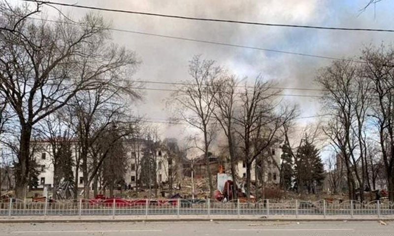 The Donetsk Regional Theater of Drama was destroyed by an airstrike. Reuters photo