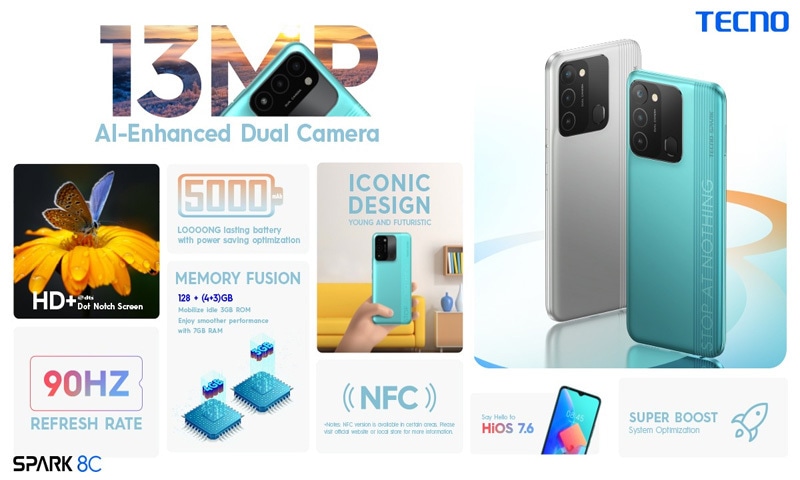 Tecno Spark 8C - جدید دورکا جدید اسمارٹ فون