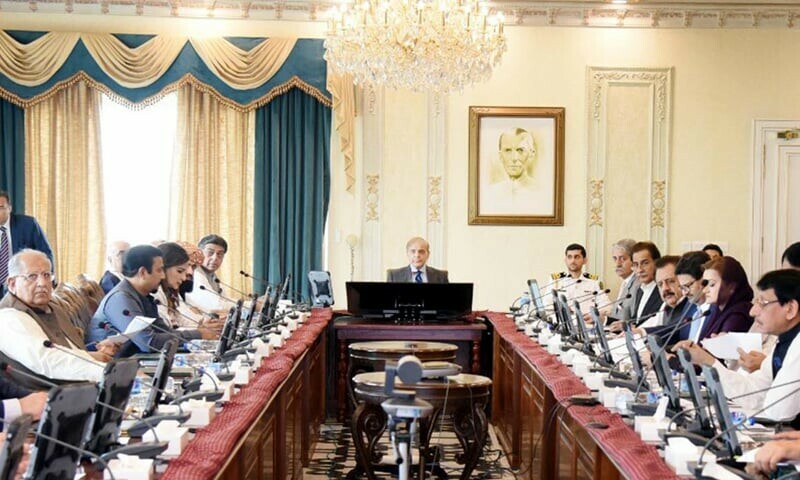 Prime Minister Shehbaz Sharif presides over a cabinet meeting in Islamabad on Tuesday. PID/File