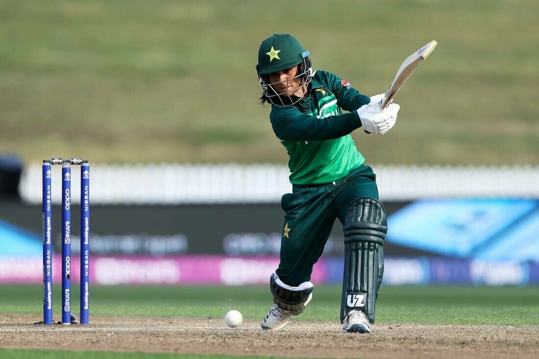 Sidra Amin playing a shot. File photo