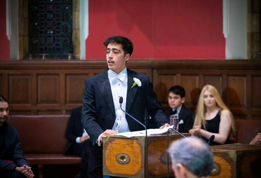 President of Oxford Union, Ahmad Nawaz. Photo: Twitter / ahmadnawazaps