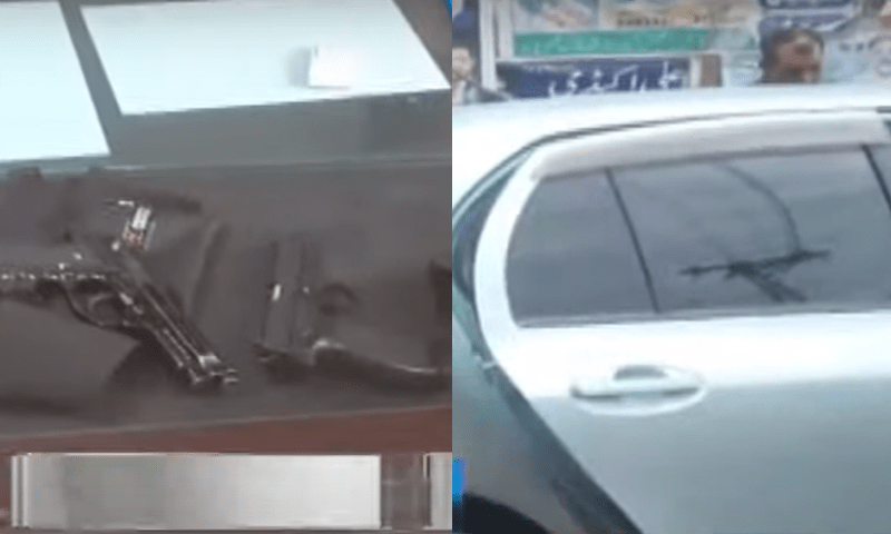 شیخوپورہ میں ضمنی الیکشن کے موقع پر مشکوک گاڑی سے اسلحہ برآمد