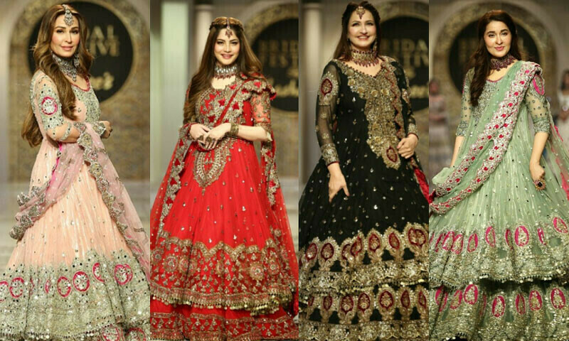 Celebrities on ramp for stunning bridal fashion show in Karachi