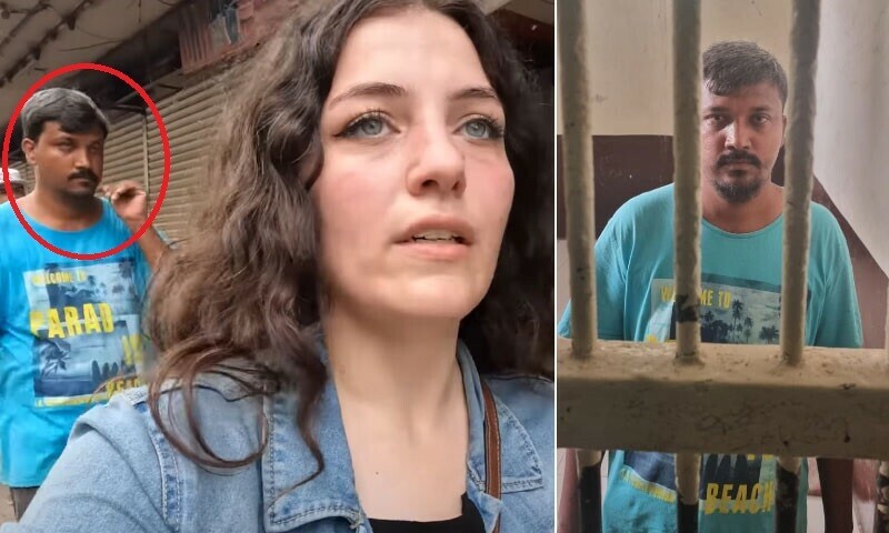 کراچی میں غیرملکی وی لاگر کو ہراساں کرنے والا شخص گرفتار