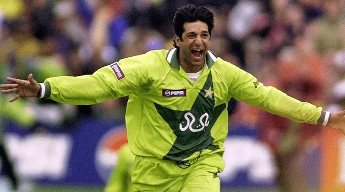 Pakistan fast bowler Wasim Akram celebrating a wicket during his playing days. Photo: Agencies/File