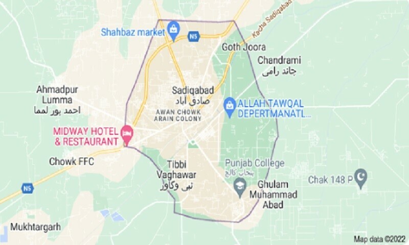 صادق آباد: کار حادثے میں 3 افراد جاں بحق، دو زخمی