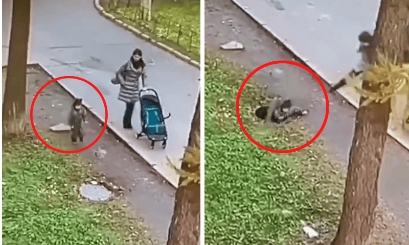 گھرسے باہر چھوٹے بچوں کا ہاتھ پکڑنا کیوں ضروری، ویڈیو نے دل دہلا دیے