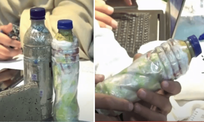 پشاورکے نوجوانوں کا انوکھا کارنامہ، پلاسٹک کی بوتلوں سے اینٹیں تیار کرلی