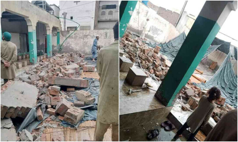دیپالپور میں مسجد کے وضو خانے کی چھت گرگئی