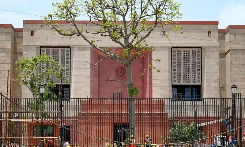 A general view of the newly constructed Indian parliament in New Delhi on May 26, 2023. AFP