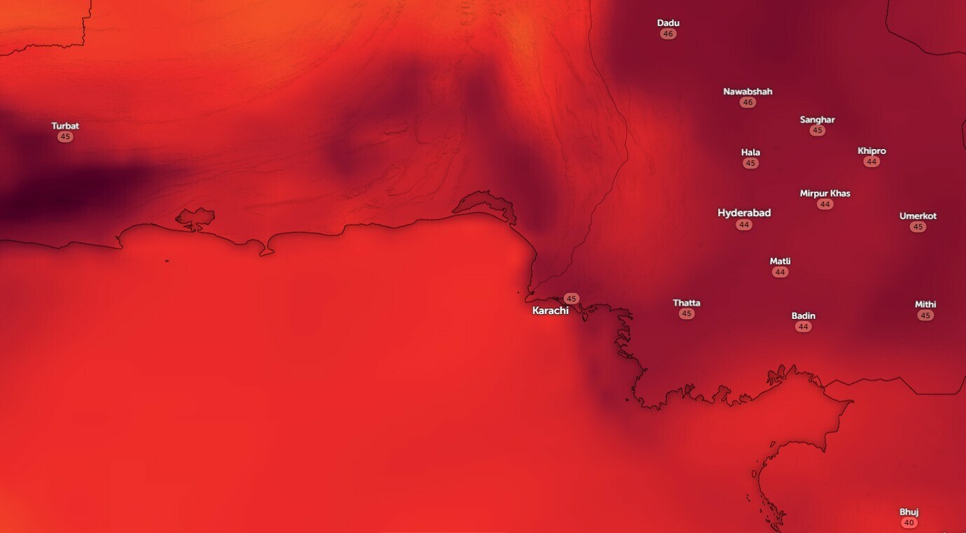کراچی تپش کا احساس 45 ڈگری تک پہنچ گیا، شہریوں کو باہر نہ نکلنے کی ہدایت