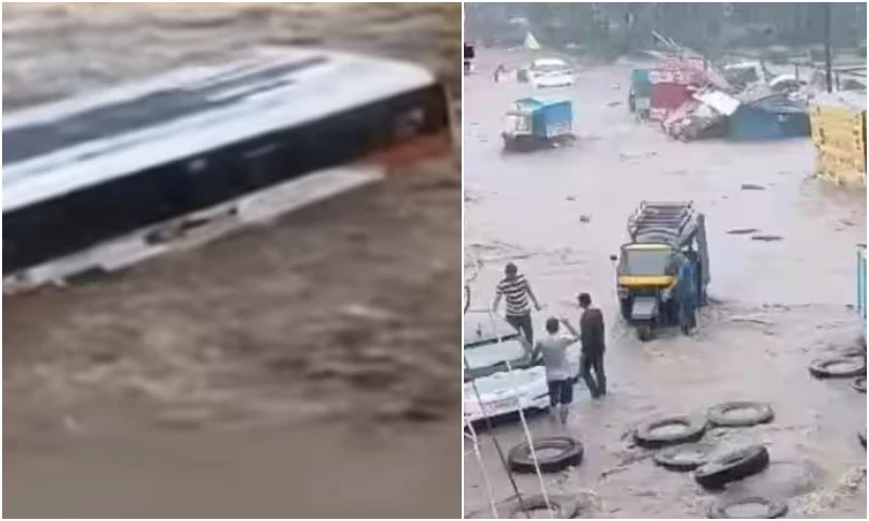 بھارت میں طوفانی بارشوں اور سیلابی ریلوں سے تباہی پھیل گئی