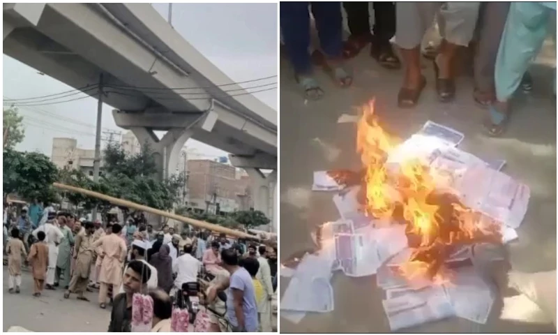 بجلی مہنگی ہونے کیخلاف کئی شہروں میں احتجاج، لوگوں نے بل جلا دیئے