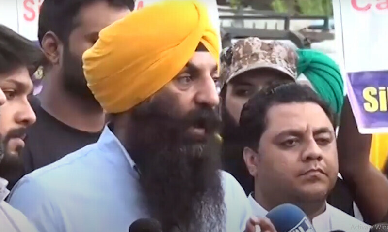 کینیڈا میں بھارت کے ہاتھوں ہردیپ سنگھ کے قتل کے خلاف لاہور میں سکھ برادری کا احتجاج