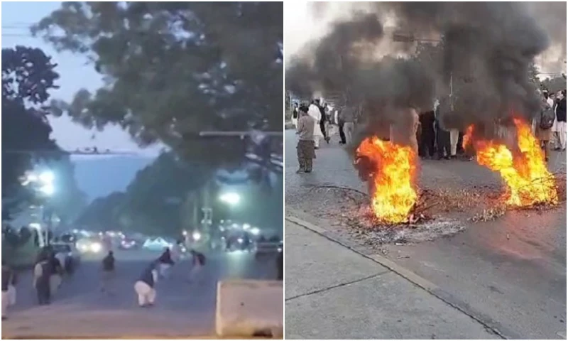 اسلام آباد: امریکی سفارتخانے پر مظاہرے سے پہلے پولیس اور جماعت اسلامی کے کارکنوں میں جھڑپ، پولیس کی شیلنگ