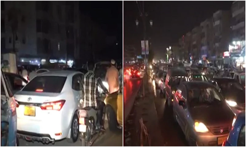 کراچی: گرو مندر، نمائش اور اطراف کی سڑکوں پر بد ترین ٹریفک جام