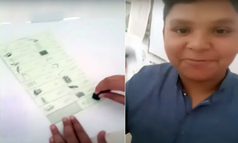 این اے 44 میں ووٹنگ کی شفافیت پر سوال اٹھ گئے، بچے نے ووٹ ڈال دیا
