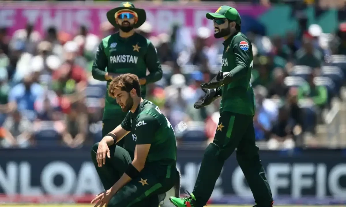 Shaheen Afridi, Mohammad Rizwan and Shadab Khan were part of the drama in Dallas. Photo via AFP