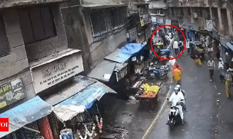 بلڈنگ سے کتا سڑک پر چلتی بچی پر آگرا