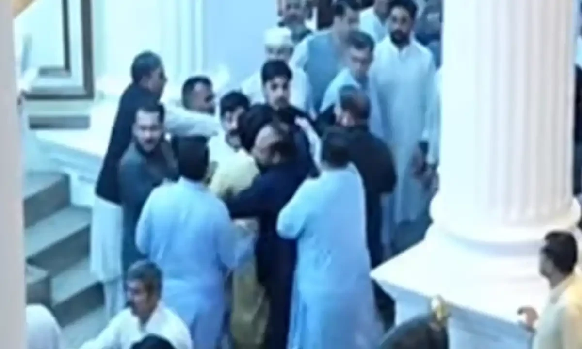 گنڈاپور کے خطاب کے بعد خیبرپختونخوا اسمبلی کے اراکین آپس میں گتھم گتھا