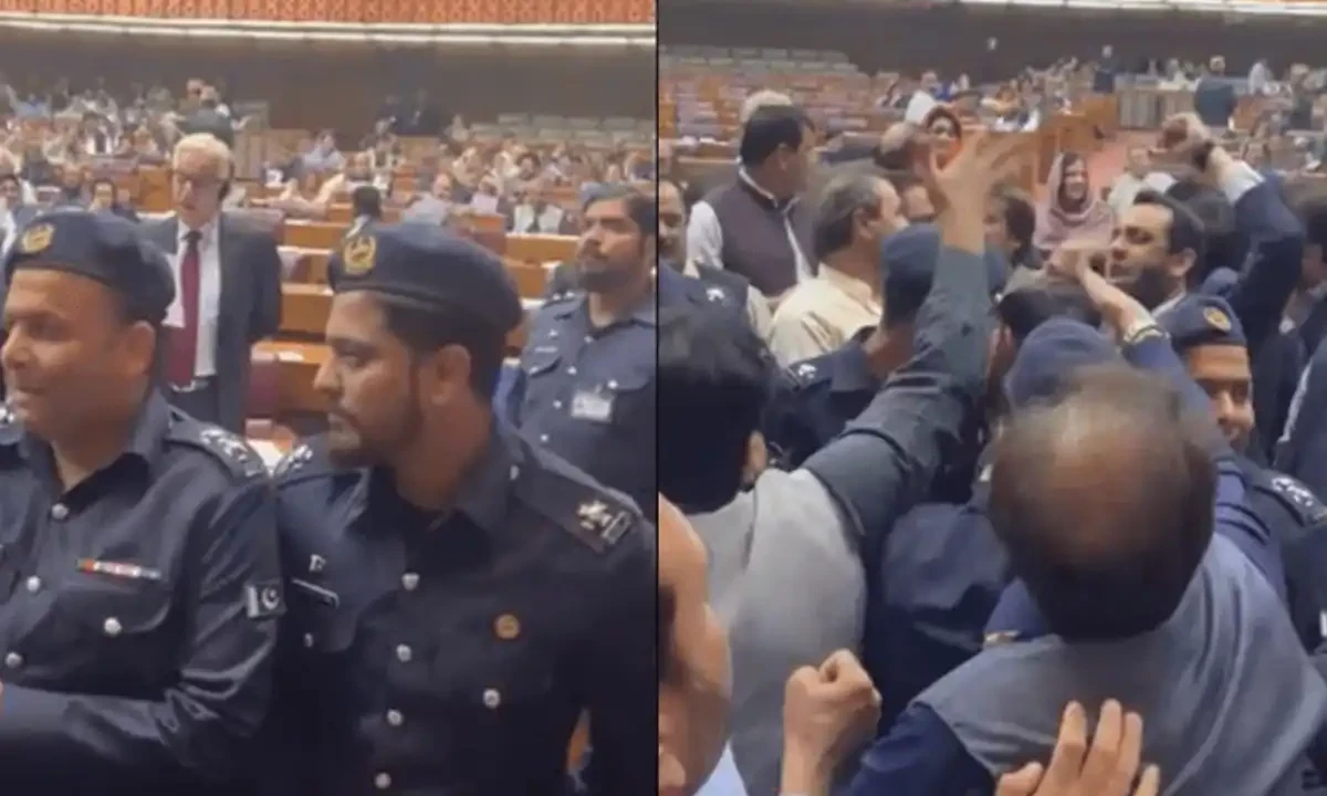 قومی اسمبلی اجلاس میں شدید گالم گلوچ، عطا تارڑ اور شاہد خٹک میں ہاتھا پائی