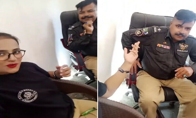 جرائم کو قابو کرنے کے ذمہ دار افسران خواتین کے ساتھ ٹک ٹاک ویڈیوز بنانے میں مصروف