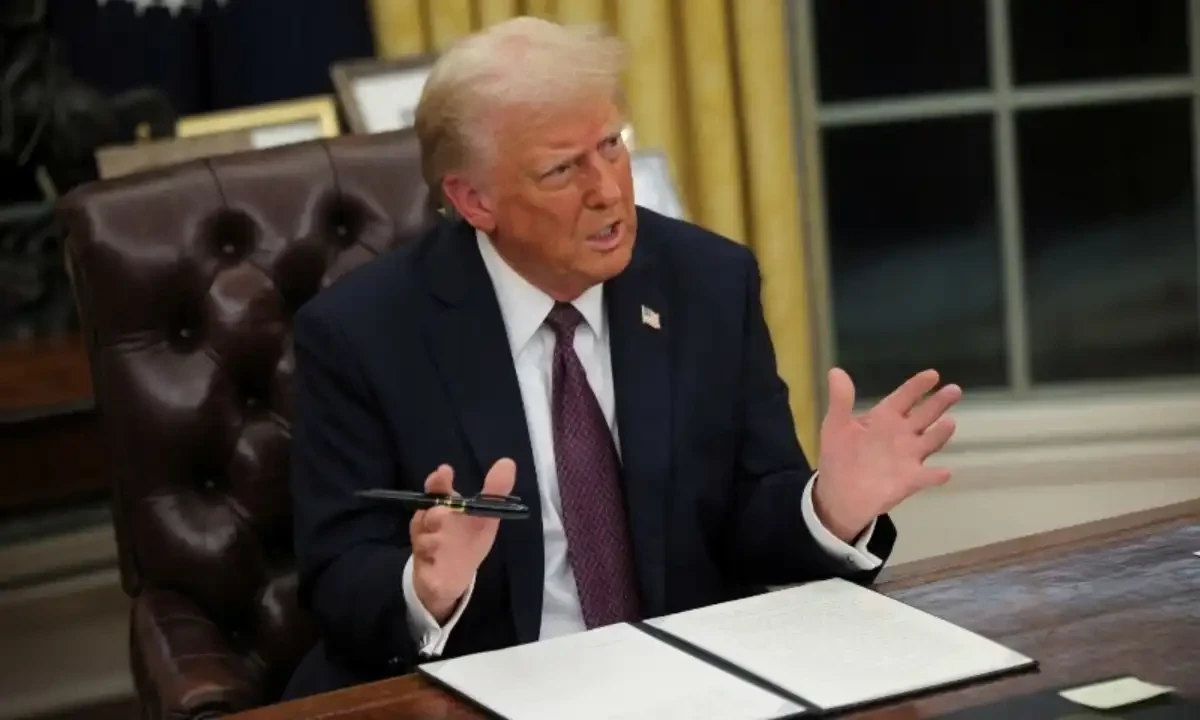US President Donald Trump speaks on the day he signs documents as he issues executive orders and pardons for January 6 defendants in the Oval Office at the White House on Inauguration Day in Washington, US, January 20, 2025. Reuters US President Donald Trump speaks on the day he signs documents as he issues executive orders and pardons for January 6 defendants in the Oval Office at the White House on Inauguration Day in Washington, US, January 20, 2025. Reuters