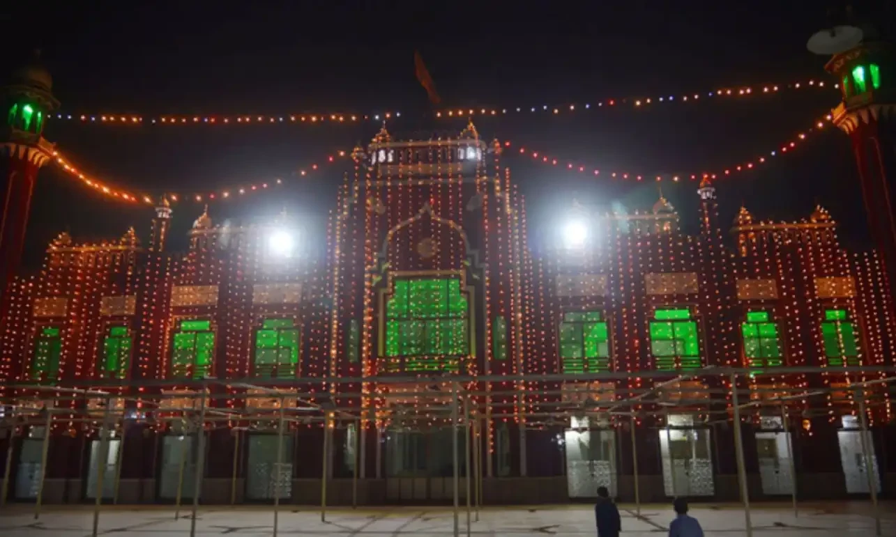 An illuminated view of a mosque with colorful lights in connection with Shab-i-Barat at Garhi Shahu area of Lahore. Online/File An illuminated view of a mosque with colorful lights in connection with Shab-i-Barat at Garhi Shahu area of Lahore. Online/File