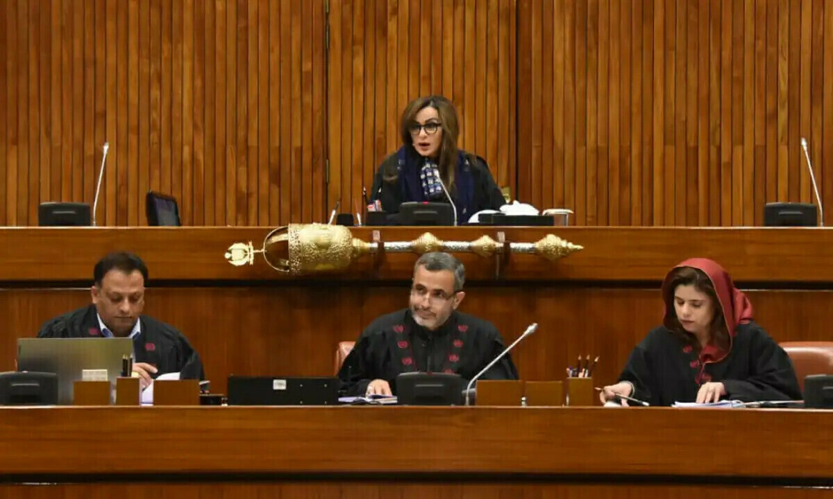 PPP Senator Sherry Rehman presides over the Senate session on February 14, 2025. Photo via Facebook/Senate of Pakistan PPP Senator Sherry Rehman presides over the Senate session on February 14, 2025. Photo via Facebook/Senate of Pakistan