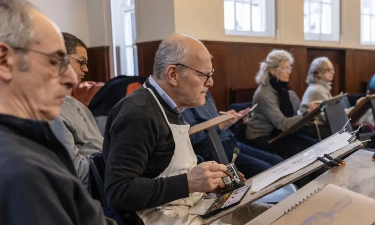 The life drawing class in North London. Photo via The Times The life drawing class in North London. Photo via The Times