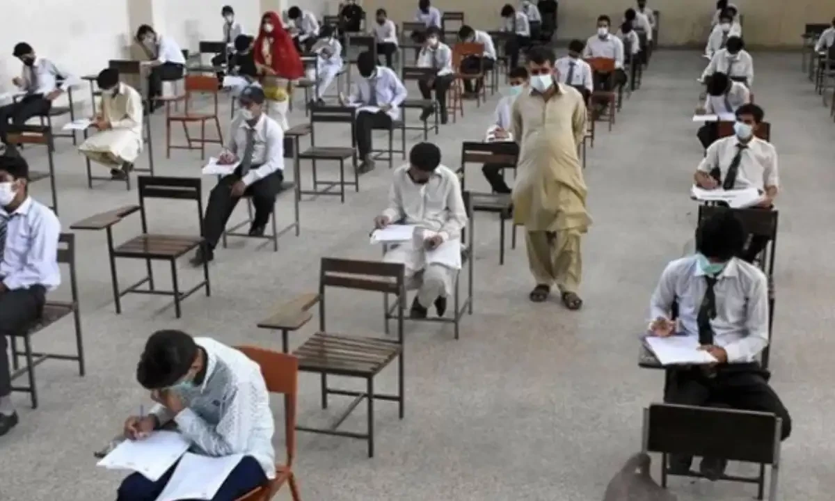 Matriculation students solve papers at an examination centre in Karachi on July 05, 2021. Online/File Matriculation students solve papers at an examination centre in Karachi on July 05, 2021. Online/File