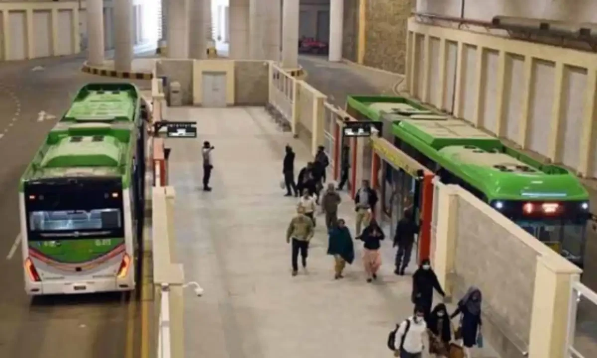 Karachi’s Green Line Bus service was launched in January 2022. File photo Karachi’s Green Line Bus service was launched in January 2022. File photo