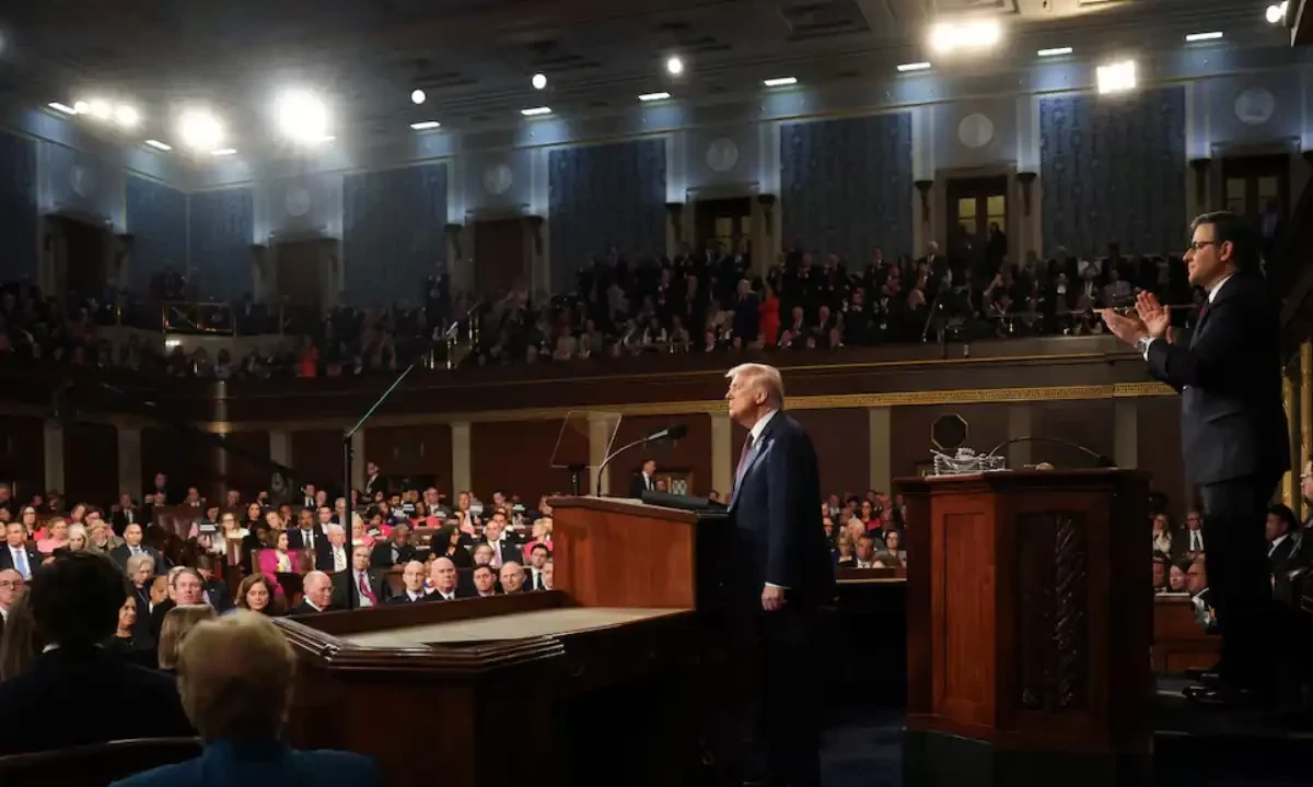 President Donald Trump addresses a joint session of Congress at the US Capitol on March 04, 2025 in Washington, DC. Vice President JD Vance and Speaker of the House Mike Johnson (R-LA) applaud behind him. Reuters President Donald Trump addresses a joint session of Congress at the US Capitol on March 04, 2025 in Washington, DC. Vice President JD Vance and Speaker of the House Mike Johnson (R-LA) applaud behind him. Reuters