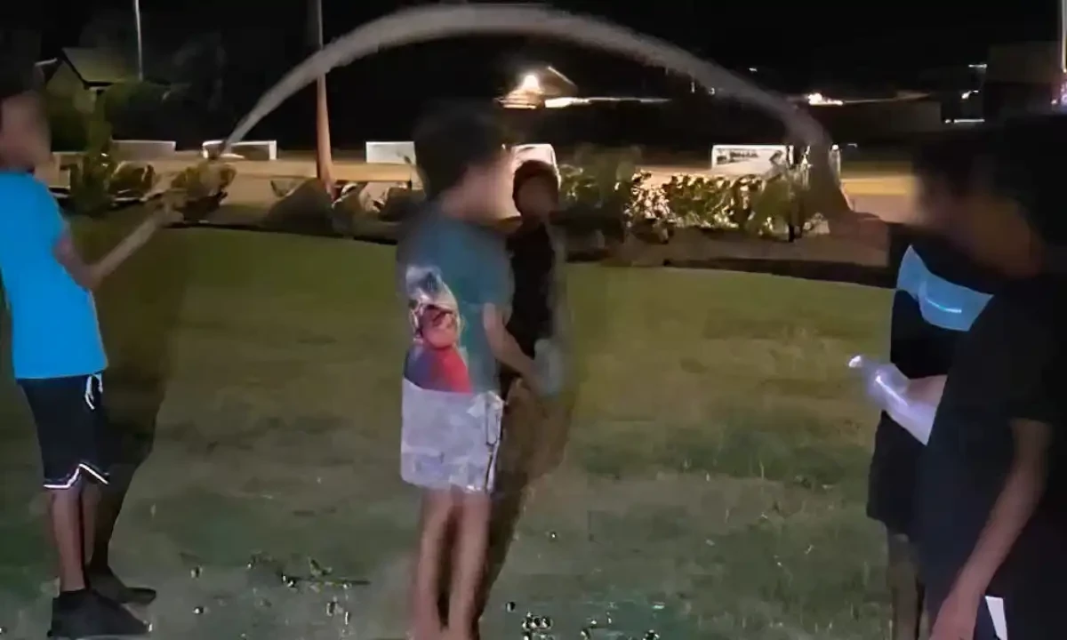 خرافاتی بچوں نے اژدھے کو ہی کودنے والی رسّی بنا لیا، ویڈیو وائرل