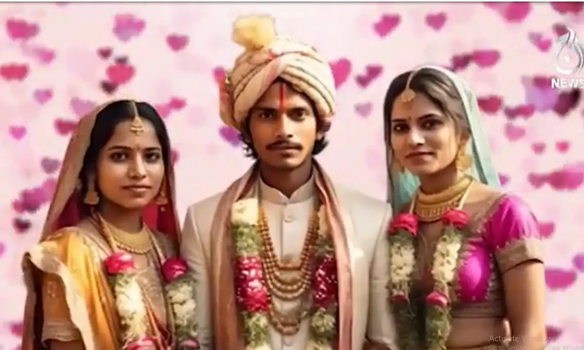 نوجوان کی ایک ہی منڈپ میں دو لڑکیوں سے شادی! محبت کی ایک نئی داستان رقم
