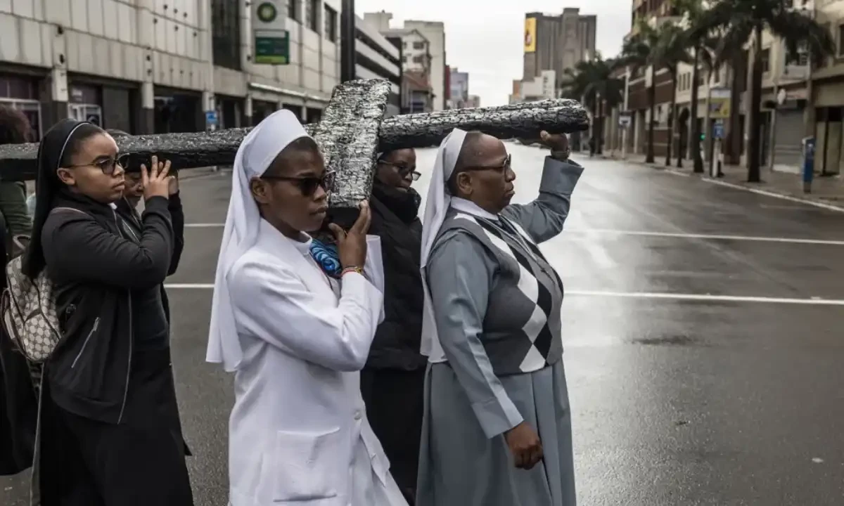 Re-enactments of the procession of the Passion took place in Durban, South Africa and across the continent on Good Friday. AFP Re-enactments of the procession of the Passion took place in Durban, South Africa and across the continent on Good Friday. AFP