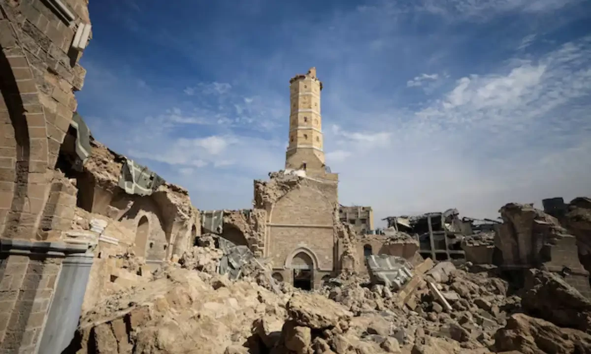 The minaret of the Great Omari Mosque, which was hit in previous Israeli strike during the war, stands damaged in Gaza City, March 17, 2025. REUTERS The minaret of the Great Omari Mosque, which was hit in previous Israeli strike during the war, stands damaged in Gaza City, March 17, 2025. REUTERS