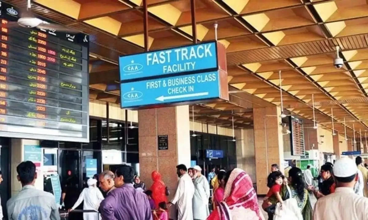 The image shows Jinnah International Airport. Photo via AFP The image shows Jinnah International Airport. Photo via AFP