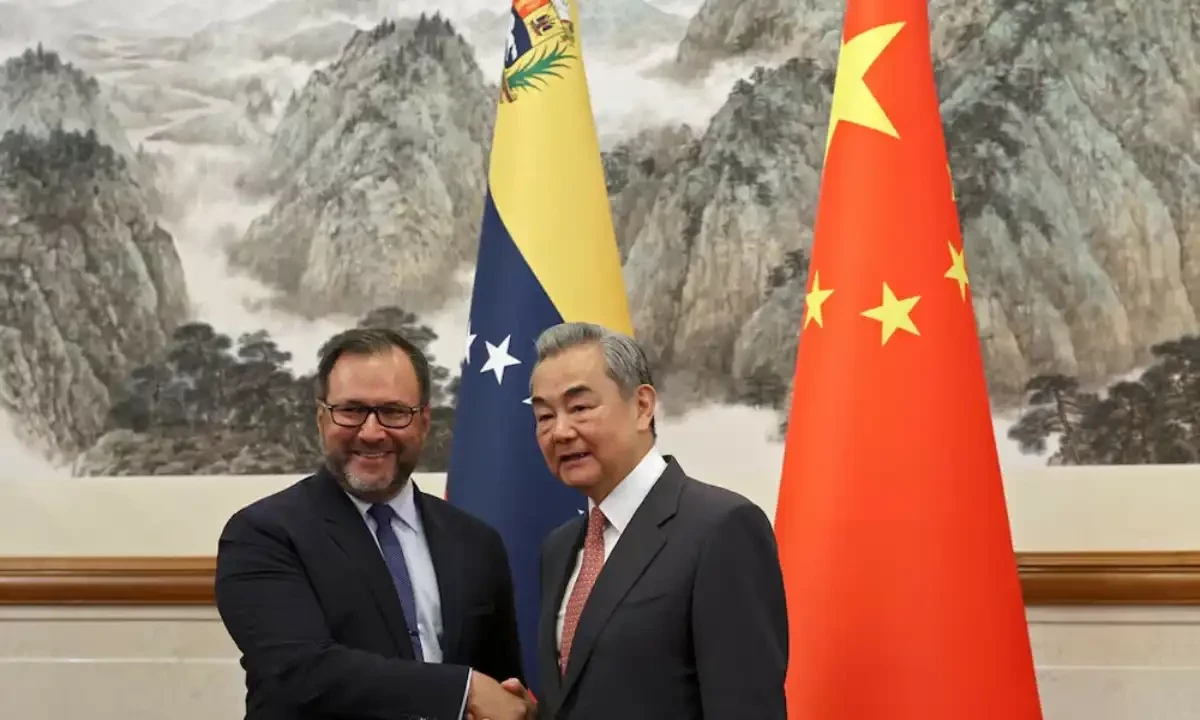 Chinese Foreign Minister Wang Yi and Venezuelan Foreign Minister Yvan Gil Pinto shake hands before their meeting at the Diaoyutai State Guesthouse in Beijing, China May 12, 2025. REUTERS. Photo via Reuters Chinese Foreign Minister Wang Yi and Venezuelan Foreign Minister Yvan Gil Pinto shake hands before their meeting at the Diaoyutai State Guesthouse in Beijing, China May 12, 2025. REUTERS. Photo via Reuters