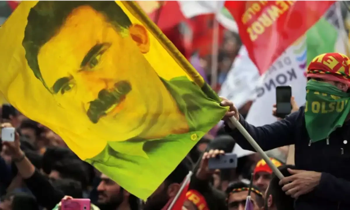 File photo: A flag with the image of Abdullah Ocalan in Istanbul, Turkey, seen on March 21, 2018 via AFP. File photo: A flag with the image of Abdullah Ocalan in Istanbul, Turkey, seen on March 21, 2018 via AFP.