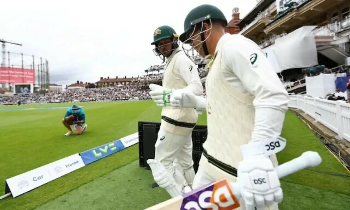 Cricket - Ashes - Fifth Test - England v Australia - The Oval, London, Britain - July 31, 2023 Australia’s David Warner and Usman Khawaja take to the field for start of the day’s play Action Images via Reuters Cricket - Ashes - Fifth Test - England v Australia - The Oval, London, Britain - July 31, 2023 Australia’s David Warner and Usman Khawaja take to the field for start of the day’s play Action Images via Reuters