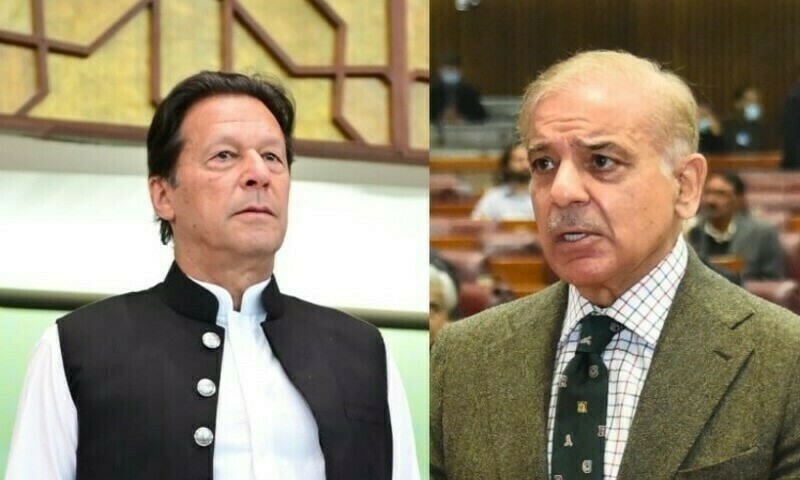 A combination of file photos show PTI chief Imran Khan (L) and Prime Minister Shehbaz Sharif (R). Twitter/National Assembly of Pakistan A combination of file photos show PTI chief Imran Khan (L) and Prime Minister Shehbaz Sharif (R). Twitter/National Assembly of Pakistan