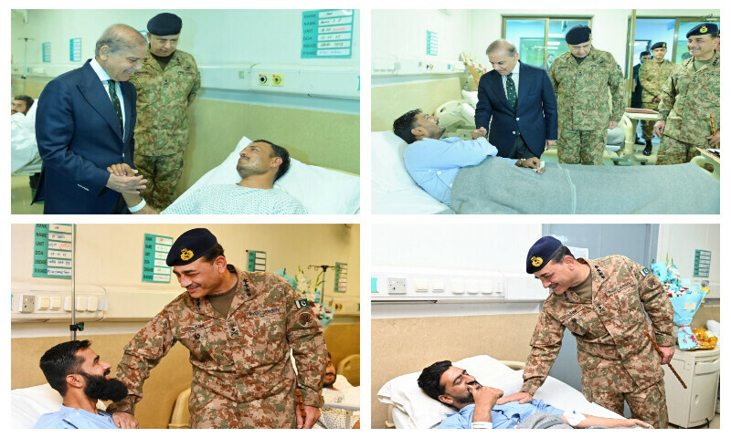 وزیراعظم اور آرمی چیف کا سی ایم ایچ راولپنڈی کا دورہ، معرکہ حق کے زخمی جوانوں کی عیادت کی