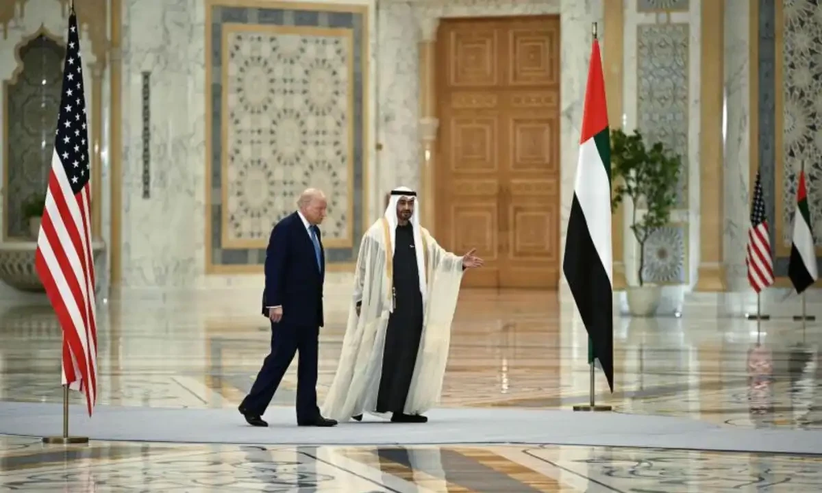 UAE President Sheikh Mohamed bin Zayed Al Nahyan welcomes US President Donald Trump at Qasr Al-Watan (Palace of the Nation) in Abu Dhabi on May 15, 2025. AFP UAE President Sheikh Mohamed bin Zayed Al Nahyan welcomes US President Donald Trump at Qasr Al-Watan (Palace of the Nation) in Abu Dhabi on May 15, 2025. AFP