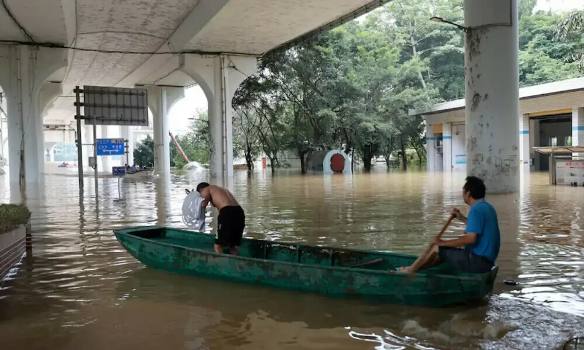 China’s National Meteorological Centre issued multiple warnings over the weekend of heavy rains in areas of Jiangxi, Zhejiang, Fujian, Guangxi, Guangdong and the northwestern province of Xinjiang. Reuters China’s National Meteorological Centre issued multiple warnings over the weekend of heavy rains in areas of Jiangxi, Zhejiang, Fujian, Guangxi, Guangdong and the northwestern province of Xinjiang. Reuters